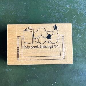 Dog Bookplate Rubber Stamp